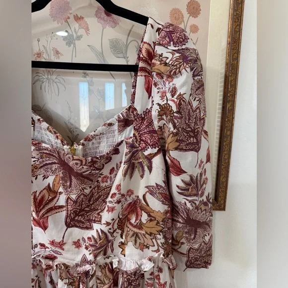EUC Cara Cara Blue Hill Floral Print linen Dress - Picture 4 of 11